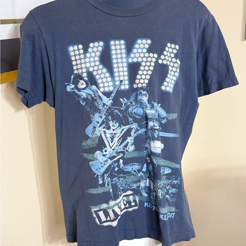 Kiss Navy Blue Rock Band Graphic Tee